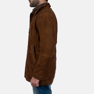 Premium Real Leather <b>Men's</b> <b>Long</b> Coat Stylish Black Winter Outerwear Motorcycle Rider <b>Jacket</b> & Streetwear Fashion - Product Image 1