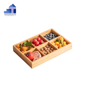 Bandeja para Pescado de Madera Ecológica Moderna Thanh Tung Thinh, Caja de Almacenamiento de Bambú con 6 Compartimentos, Organizador de Cocina Modular de Madera Natural - Product Image 1