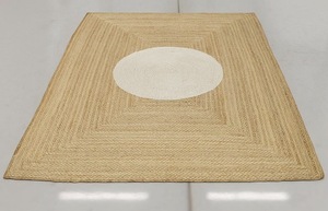 Handwoven Natural Jute & Cotton Center Eco-Friendly <b>Boho</b> Square Braided Area <b>Rug</b> for Living Room Home Decor - Product Image 5