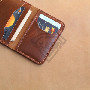 Porte-cartes en cuir véritable sur mesure, fin et minimaliste, pour homme, fait main, mini étui pour cartes de crédit, fournisseur d'usine - Product Image 6