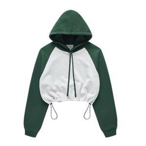 Sweat à capuche court pour femme à manches longues avec cordon de serrage réglable en molleton doux, style décontracté streetwear - Product Image 5