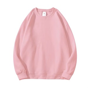 Custom Logo <b>Pink</b> Unisex Crew Neck <b>Sweatshirt</b> Long Sleeve Drop Shoulder Pullover for <b>Men's</b> and Women's Casual Apparel Lines - Product Image 1