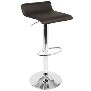 Juego de Barra Contemporáneo Spyra Ale de 3 Piezas en Metal Cromado y Acrílico Transparente con Tablero Iluminado en PVC Marrón, Ajustable - Product Image 4