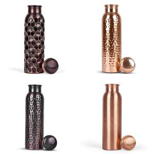 Polished Copper Water <b>Bottle</b> Long Neck Drinking <b>Bottle</b> Smooth Body Reusable Copper <b>Flask</b> Kitchen Office Travel Hydration - Product Image 4