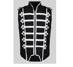 Men's Red Black <b>Gothic</b> Steampunk Argyle Drummer Parade <b>Jacket</b> Music Festivals 100% Cotton Customized Size Customized Costume - Product Image 3