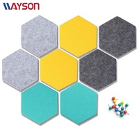 Panneau mural insonorisant hexagonal 3D en feutre polyester coloré, en promotion