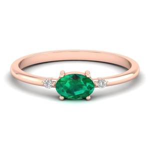 REYES Original Design Oval Cut 0.75 Carat Emerald Gemstone <b>Rings</b> in 925 Sterling Silver GRA Certified Moissanite Jewelry - Product Image 5