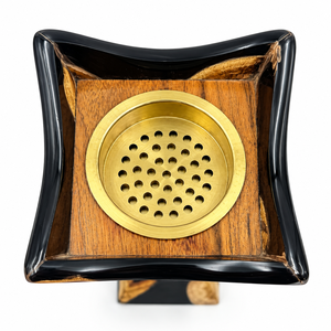 Porte-encens en bois et résine noire en forme d'étoile fait à la main, diffuseur d'aromathérapie - Product Image 3