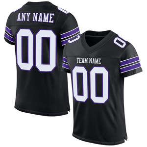 Customizable American Football Jersey Men's Black <b>Gold</b> Mesh Breathable Short Sleeve Sublimated Print Team Numbers Back Logo - Product Image 6