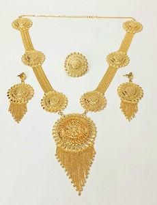 Nuevo y Elegante Juego de Collar con Colgante Clásico para Mujer, Chapado en Oro de 24K, Joyería Fina para Bodas, Fiestas y Regalos - Product Image 5