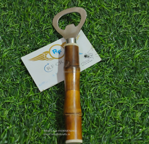 Sacacorchos de vino de bambú Abrebotellas de vino de bambú Logotipo personalizado Abridor de cuerno de lujo multifunción de Rf Crafts - Product Image 2