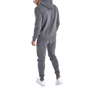 Survêtement à capuche pour homme, coupe droite, longueur intégrale, sweat-shirt décontracté avec poches latérales, vêtement d'automne 100% coton, couleur unie 2026 - Product Image 2