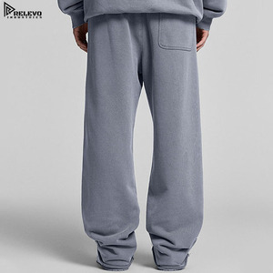 Pantalones Deportivos para Hombre, 430GSM, 100% Algodón, Estilo Retro Lavado, Corte Recto, con Bajo sin Rematar y Logotipo Personalizado - Product Image 5