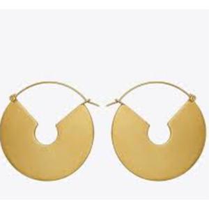 Pendientes Geométricos de Latón Chapado en Oro, Estilo Vintage, Joyería Unisex - Product Image 3