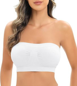 Bralette Bandeau sin Costuras para Mujer, Top Tubo Elástico Acolchado con Efecto Push-up, Transpirable, para Verano, con Logotipo en la Copa - Product Image 3