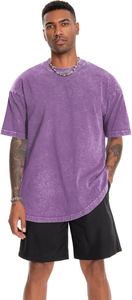 T-shirts pour hommes 100% Coton Délavé à l'acide, Couleur Unie, Coupe Classique, Respirant, Écologique, Séchage Rapide - Nouveau Style pour Hommes, Nouveauté - Product Image 4