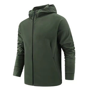 Vestes zippées de performance résistantes à l'eau en marque propre |   Vestes d'entraînement d'extérieur OEM pour hommes, séchage rapide, manches longues, nouveau design - Product Image 4