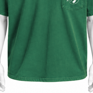 เสื้อยืดคอตตอนฟอกสีวินเทจสีเขียวป่า ทรงโอเวอร์ไซส์ มีกระเป๋าหน้าอก สไตล์ลำลอง สตรีทแวร์ ใส่ได้ทุกวัน - Product Image 6