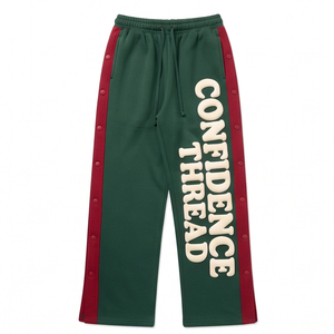 100% Cotton Fleece Sweatpants Side Button Stripe Puff Print <b>Sweat</b> <b>Pants</b> <b>Men</b> Women Drawstring Waist Side Button Sweatpants Unisex - Product Image 6