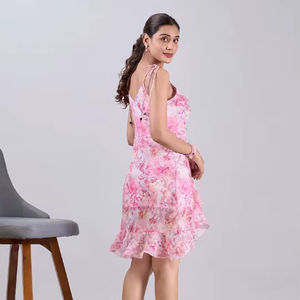 Vestido Midi Vintage con Cuello en V, Sin Mangas, Estilo Bohemio, Ecológico, Estampado Floral, Atuendo de Verano, Casual y Elegante para Mujer - Product Image 1