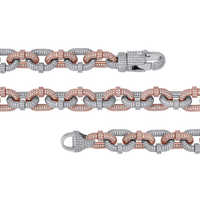 RB Gems – Nouvelle Chaîne Cubaine Iced en Or Massif 18K, Style Romantique, avec Diamant Taillé en Cœur VVS Sertie en Bezel, Bijou Fin GIA