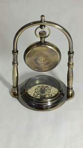 Horloge de bureau nautique en laiton antique, style vintage de bateaux maritimes, horloge de table - Product Image 6