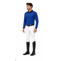 Chemise d'équitation pour homme à manches longues, jersey imprimé, respirant et extensible, idéal pour l'entraînement équestre