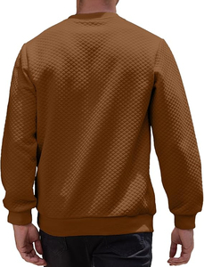 Men's Solid Brown Cotton Anti-Pilling Crew Knitted <b>Pullover</b> <b>Sweater</b> Full Sleeve Regular Fit Autumn Wear - Product Image 3