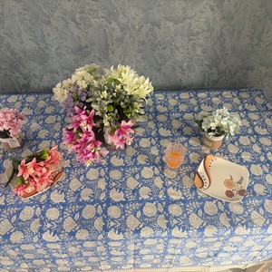 Indian Handmade Premium Quality Eco-friendly Printed Floral Pattern Cotton <b>Table</b> <b>Cover</b> Modern Style Customizable for Wedding Use - Product Image 3
