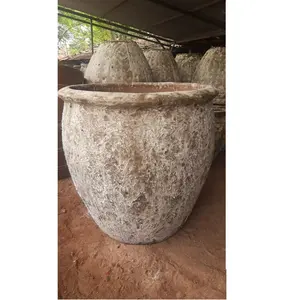 [Ecova Decor] VIETNAM GIANT HANDMADE ANCIENT RUST ATLANTIS GARDEN POTS & PLANTERS - SOUTH AMERICAN OLD CLAY FLOWER VASES