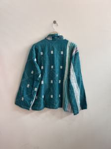 Veste ample vintage recyclée Kantha faite à la main, chemise unisexe - Product Image 6