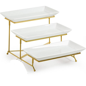 Elegant Iron Metal Plate Rack Black Finished Perfect For Kitchenware <b>Tabletop</b> Standing Multifunction Plate <b>Storage</b> Holder - Product Image 1