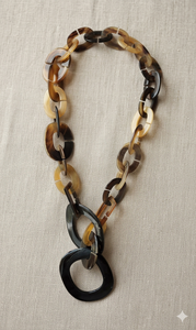 Natural Horn Link <b>Necklace</b> Handmade <b>Statement</b> Chain <b>Necklace</b> for Women Party Daily Wear - Product Image 4