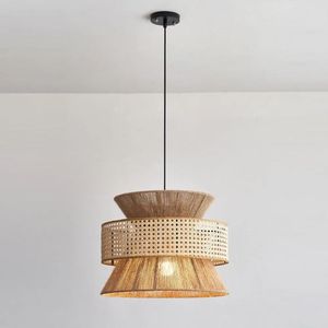 Lampe suspendue artisanale en rotin naturel, style Art Déco, tressée, écologique, pour Ramadan, salon, chambre, restaurant - Product Image 5