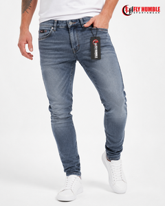 Jeans de Mezclilla para Hombre Fly Humble, Corte Regular, Transpirables, Ligeros, Lavado a la Piedra, Cintura Media, Azul Sólido, Estilo Formal, para Verano - Product Image 6