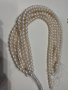 Collier de perles d'eau douce naturelles blanches rondes de 8 mm, en stock, bon lustre - Product Image 4