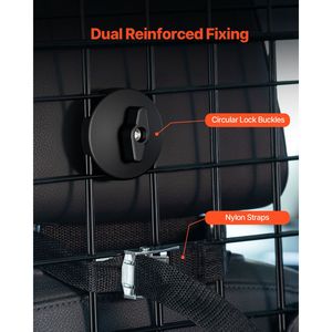 Barrière universelle pour chien pour voitures 36,6'' x 60'' – Barrière réglable en treillis métallique pour coffre et espace de chargement – Robuste pour siège arrière universel - Product Image 6