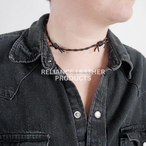 Premium Regular 2mm Black Shine <b>Leather</b> Barbed Wire Cord Twisted <b>Leather</b> Rope for <b>Bracelet</b> Necklace Jewelry Making Bulk OEM - Product Image 3