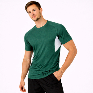 T-shirt de sport personnalisé pour homme, broderie frontale, à séchage rapide, en maille respirante, anti-transpiration, pour entraînement et fitness - Product Image 1