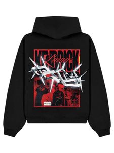 Sudadera con Capucha Negra Gótica para Hombre, Corte Regular, Algodón French Terry, Bolsillo con Estampado Frontal, Ecológica, Transpirable, de Secado Rápido, para Invierno - Product Image 3
