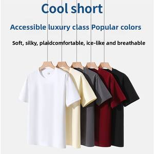 Nouveau T-shirt d'été 100 % coton traité à l'ammoniaque à manches courtes pour hommes et femmes, grande taille, élégant, décontracté, séchage rapide - Product Image 4