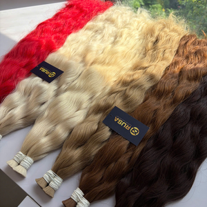 RUSA HAIR Bulk Hair Extensions 100g Vietnamese Human Virgin Hair Super Double Drawn No Synthetic Blond Color - Product Image 2