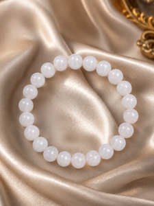 Natural Rose Quartz Healing Crystal Ball <b>Beads</b> Cute Unisex <b>Bracelet</b> Authentic Translucent Stone Energy Balancing Gift Jewelry - Product Image 2