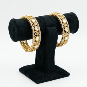 Luxury 925 Silver Monzo Bangles Elegant Stone Designer <b>Kada</b> Bracelet Set for Women Bridal Wedding Jewelry - Product Image 1