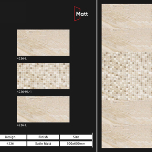 Carreaux muraux en céramique 300x600mm pour salle de bain et cuisine, finition brillante mate effet sucre, design mural intérieur luxueux. - Product Image 1