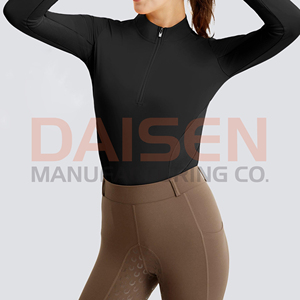 Women Equestrian <b>Base</b> <b>Layer</b> <b>Long</b> <b>Sleeve</b> Breathable Stretch Horse Riding Shirt OEM Factory Supply Performance - Product Image 4