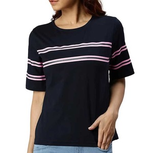 Camisetas de Mujer al por Mayor, Personalizadas, de Algodón, Lisas, Holgadas, Ropa Deportiva para Damas, Camisetas de Manga Corta Sólidas para Mujer - Product Image 6