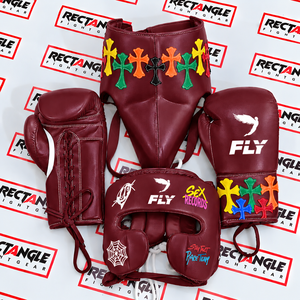 Ensemble de boxe et de sparring en cuir premium OEM personnalisé, confortable, beige et noir, pour l'entraînement et la protection, fabriqué par OEM - Product Image 2