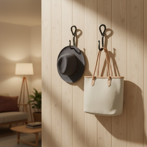 Crochet mural en fer poli de style vintage |   Crochet décoratif personnalisé pour chambre à coucher, entrée et organisation - Product Image 4