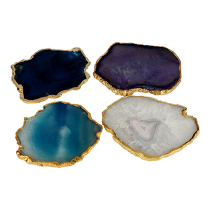 Accesorios de Mesa, Posavasos de Ágata con Revestimiento de Oro, Rebanada de Ágata, Precio al por Mayor, Calidad Premium - Product Image 6
